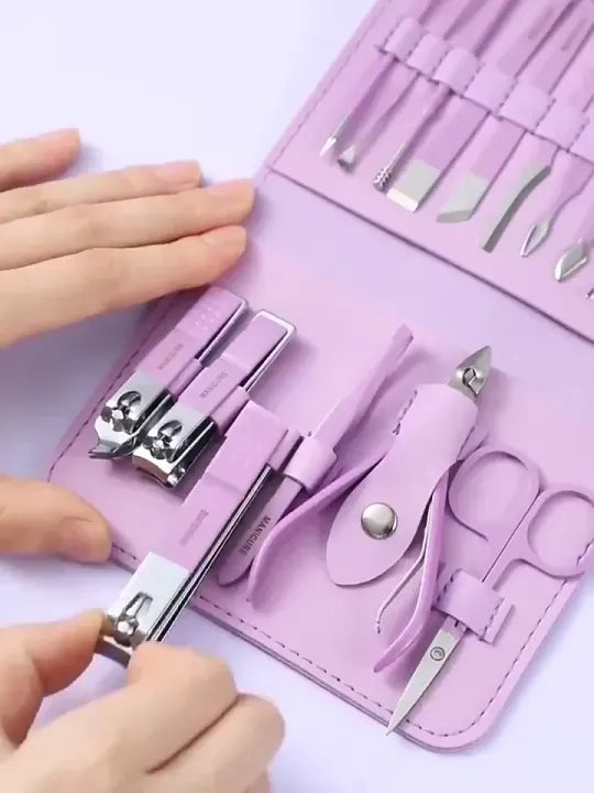 Manicure & Pedicure Kit – Premium Stainless Steel Nail Care Set for Hand, Foot & Facial Grooming