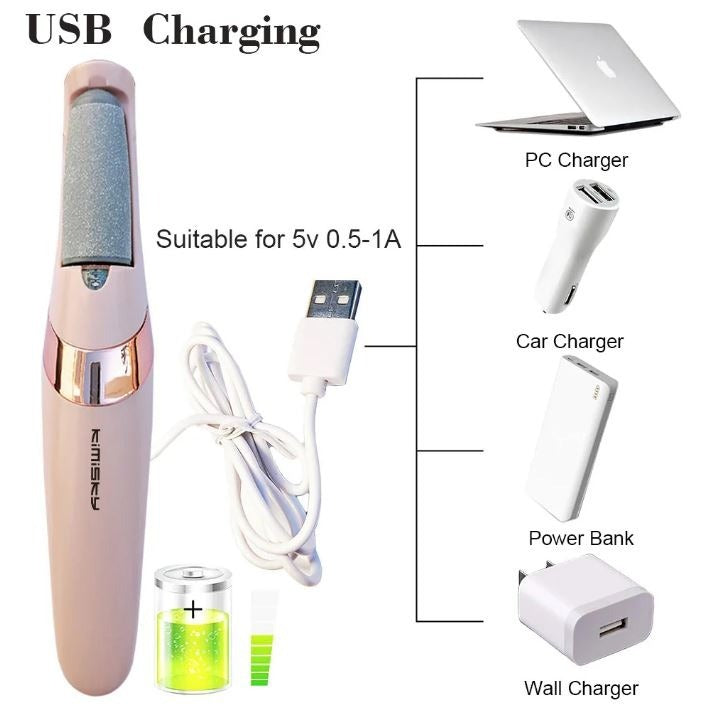 Rechargeable Electric Pedi Foot Filer – Powerful Callus Remover for Cracked Heels & Dead Skin