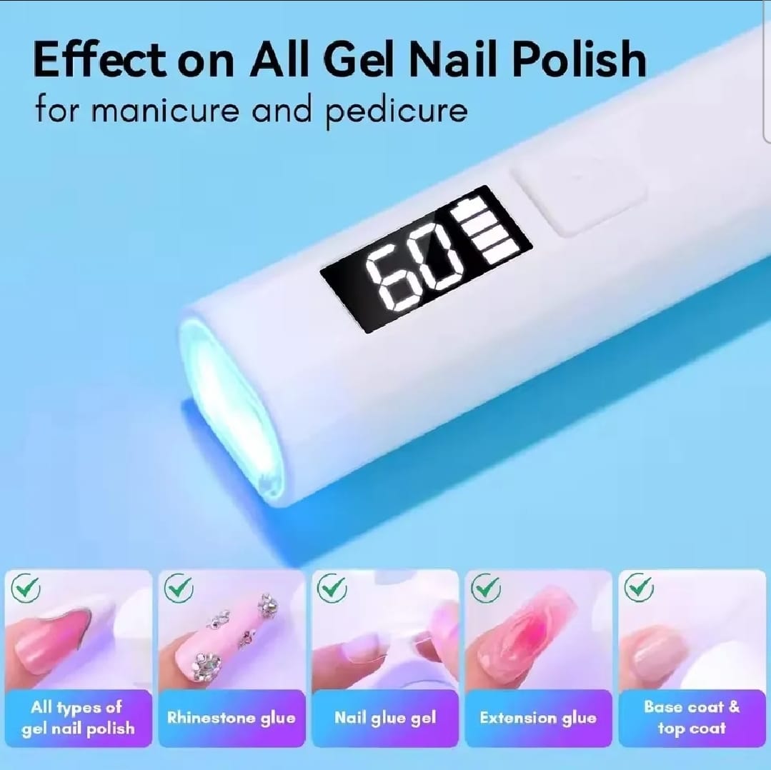 UV Light for Gel Nails – Handheld Mini Flash Cure Lamp | Portable Lumière Nail Dryer