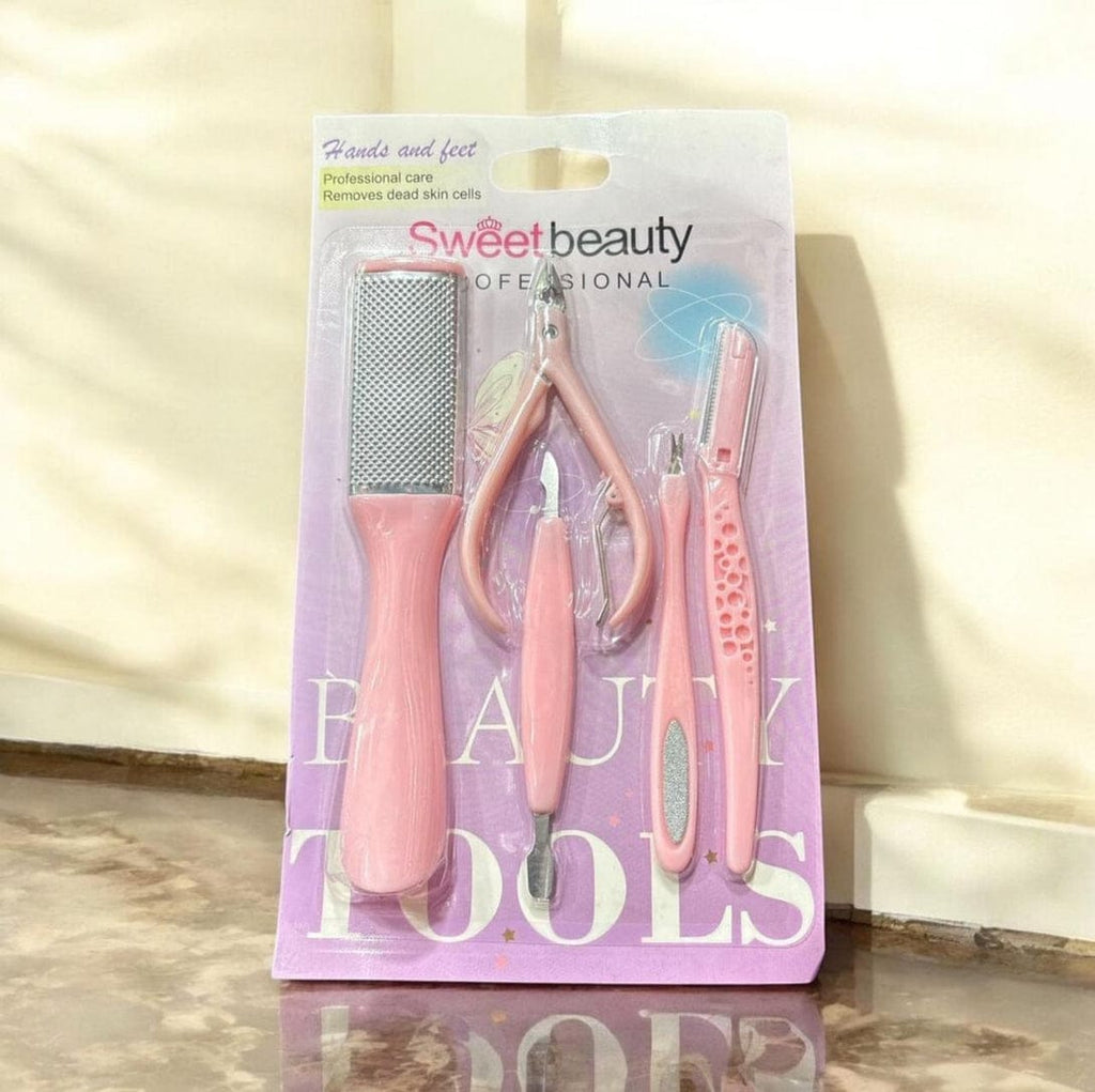 Mani Pedi Kit 5 Pcs Abs Plastic Professional Manicure Pedicure Set