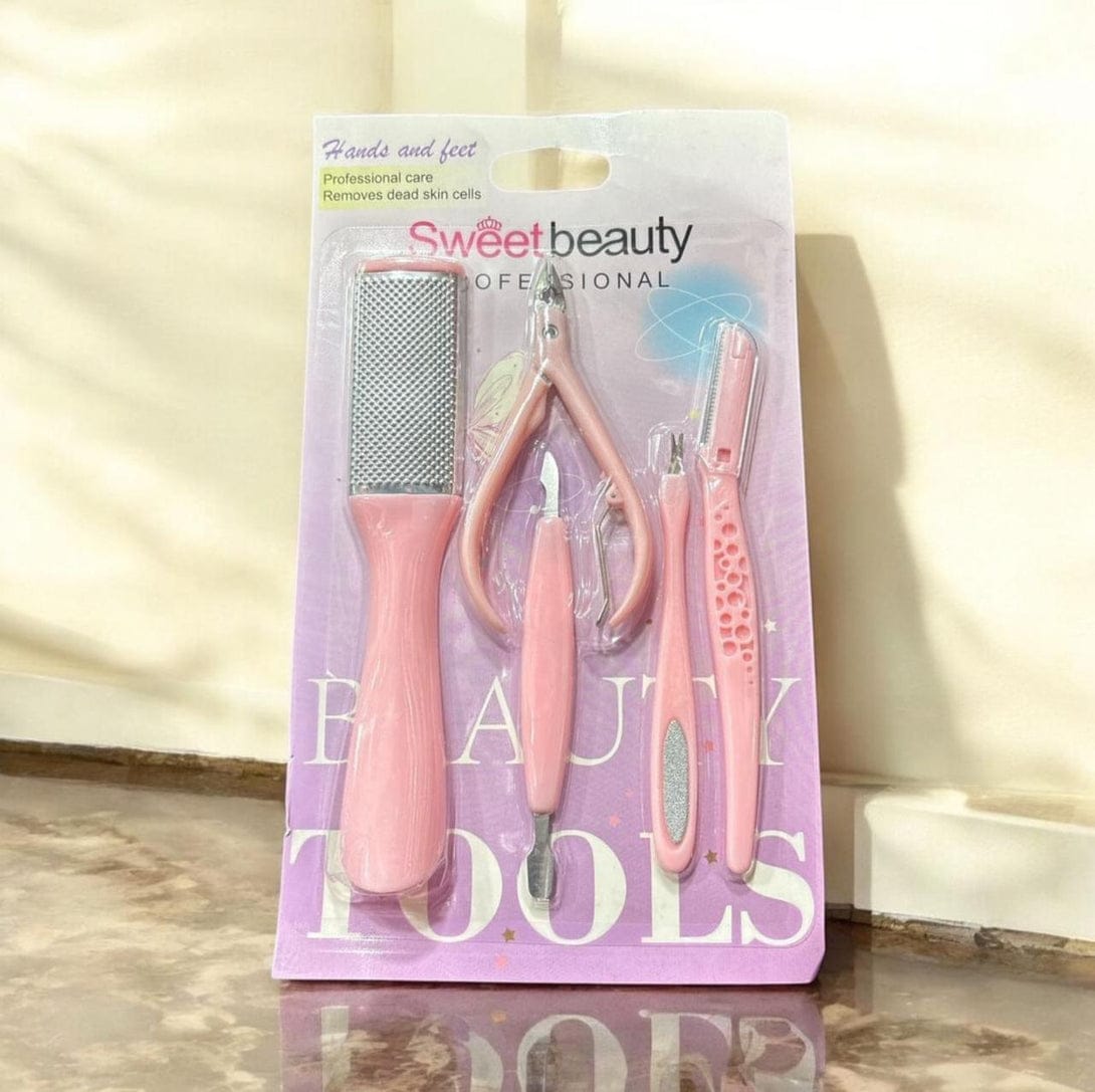 Mani Pedi Kit 5 Pcs Abs Plastic Professional Manicure Pedicure Set